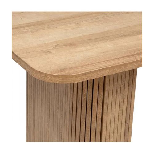 Table à Manger Rectangulaire En Placage Effet Bois - Longueur 180 X Profondeur 90 X Hauteur 75 Cm
