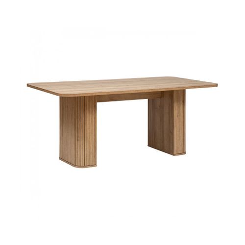 Table à Manger Rectangulaire En Placage Effet Bois - Longueur 180 X Profondeur 90 X Hauteur 75 Cm