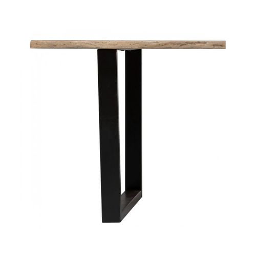 Table à Manger Rectangulaire En Bois D'acacia Avec Pieds En Métal - L. 200 X P. 100 X H. 76 Cm