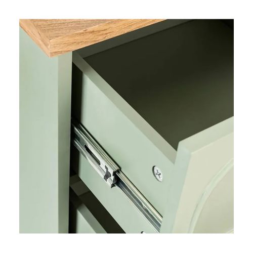 Chiffonnier Meuble De Rangement Avec 5 Tiroirs, Vert Céladon - L. 45 X P. 39 X H. 113 Cm