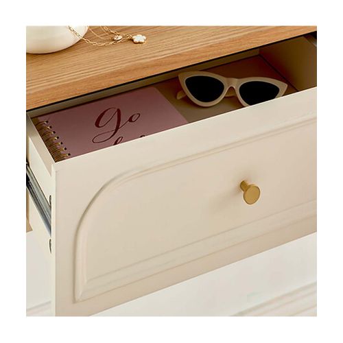 Table Console Coiffeuse Avec  2 Tiroirs, Coloris Ivoire - L. 100 X P. 35 X H. 80 Cm