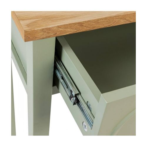 Table Console Coiffeuse Avec  2 Tiroirs, Coloris Vert Céladon - L. 100 X P. 35 X H. 80 Cm