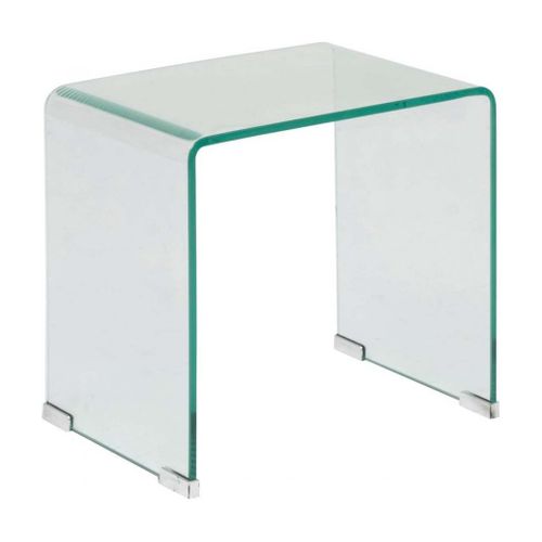 Lot De 2 Tables Gigognes En Verre Trempé Transparent - Longueur 51 X Profondeur 30 X Hauteur 47 Cm
