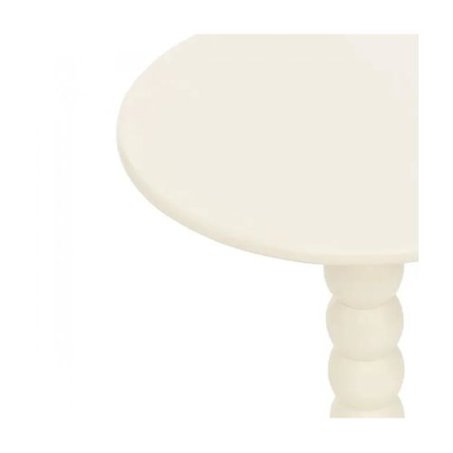 Table à Café Table D'appoint Ronde Finition Matte, Coloris Ivoire - Diamètre 38 X Hauteur 46,5 Cm