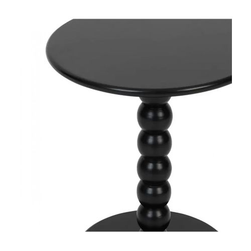 Table à Café Table D'appoint Ronde Finition Matte, Coloris Noir - Diamètre 38 X Hauteur 46,5 Cm