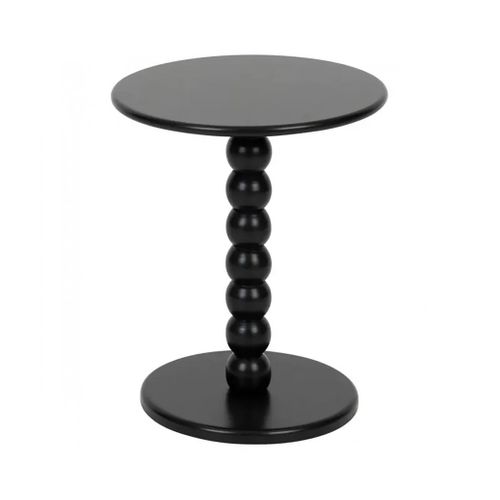 Table à Café Table D'appoint Ronde Finition Matte, Coloris Noir - Diamètre 38 X Hauteur 46,5 Cm