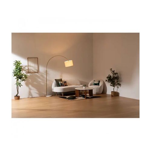 Lampadaire Avec Un Pied En Marbre Et Un Abat-jour Pivotable Blanc - L. 138 X P. 37 X H. 195 Cm