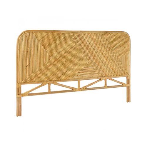 Tête De Lit En Rotin Naturel Avec Motifs Géométriques - L. 160 X P. 3,5 X H. 103 Cm