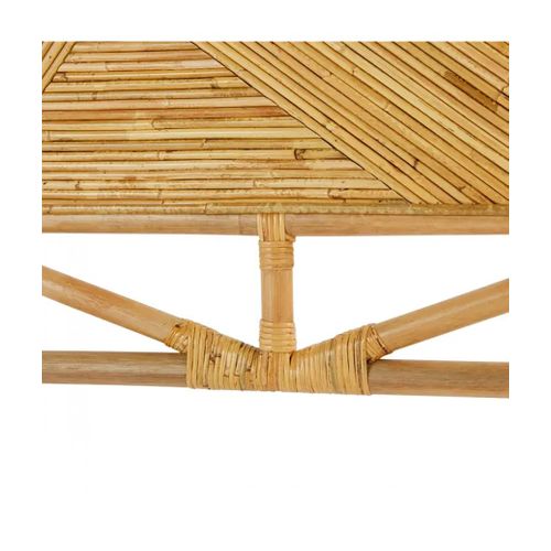 Tête De Lit En Rotin Naturel Avec Motifs Géométriques - L. 160 X P. 3,5 X H. 103 Cm