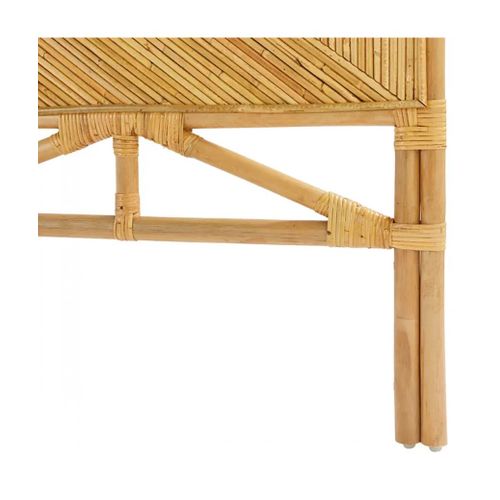 Tête De Lit En Rotin Naturel Avec Motifs Géométriques - L. 160 X P. 3,5 X H. 103 Cm
