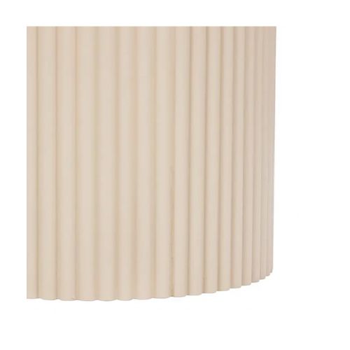 Lot De 2 Tables D’appoint Rondes Avec Des Pieds Cannelés, Coloris Beige - Diamètre 40 X P. 38 Cm