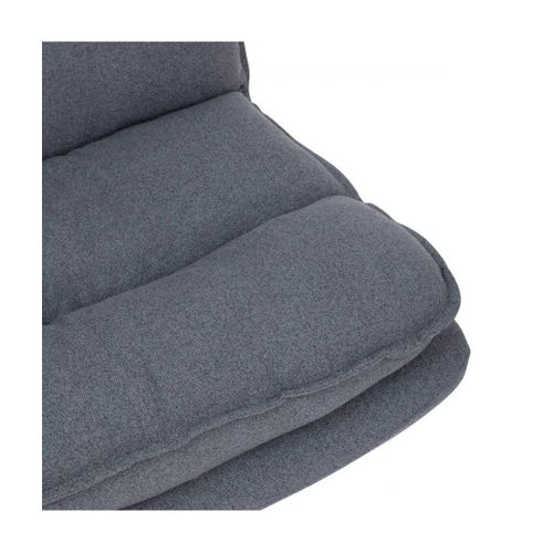 Fauteuil Pivotant En Polyster Gris Avec Des Pieds En Métal Noir- L. 64 X P. 74,5 X H. 87 Cm