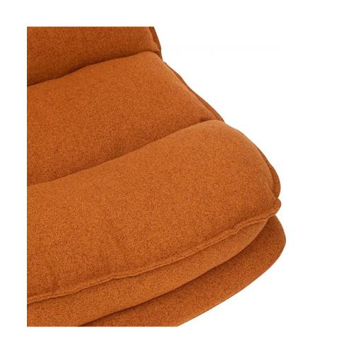 Fauteuil Pivotant En Polyster Ambre Avec Des Pieds En Métal Noir - L. 64 X P. 74,5 X H. 87 Cm