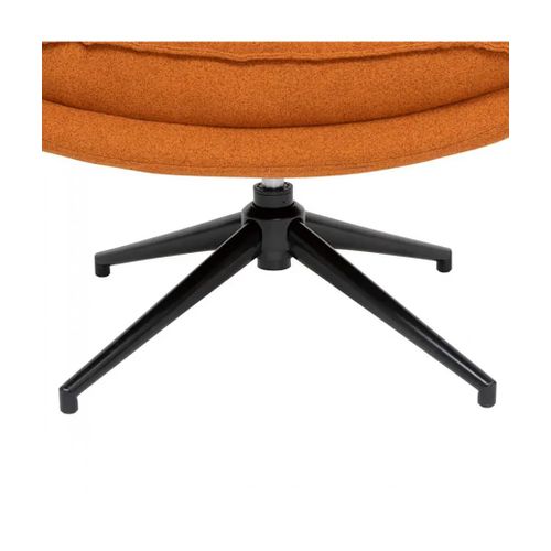 Fauteuil Pivotant En Polyster Ambre Avec Des Pieds En Métal Noir - L. 64 X P. 74,5 X H. 87 Cm