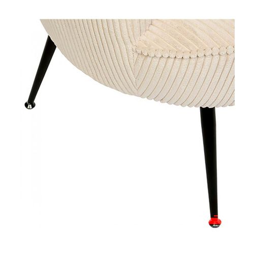 Fauteuil Club Avec Pieds Métal Noir, Coloris Beige - Longueur 63 X Profondeur 69 X Hauteur 71 Cm