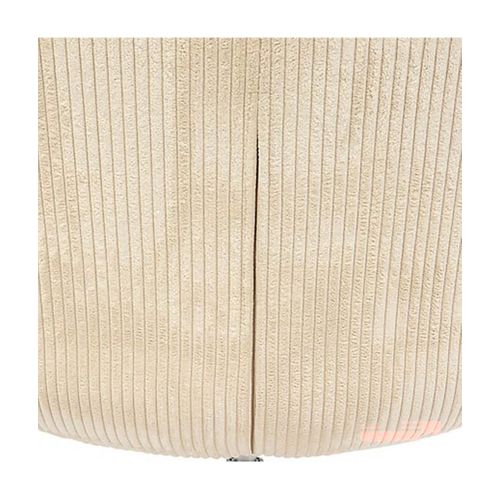 Fauteuil Pivotant En Velours Côtelé Beige Avec Des Pieds En Métal Noir - L. 64 X P. 74,5 X H. 87 Cm