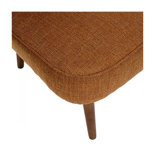 Fauteuil De Salon Crapaud Scandinave Avec Pieds En Bois, Coloris Ambre- L. 57 X P. 69 X H. 72,5 Cm