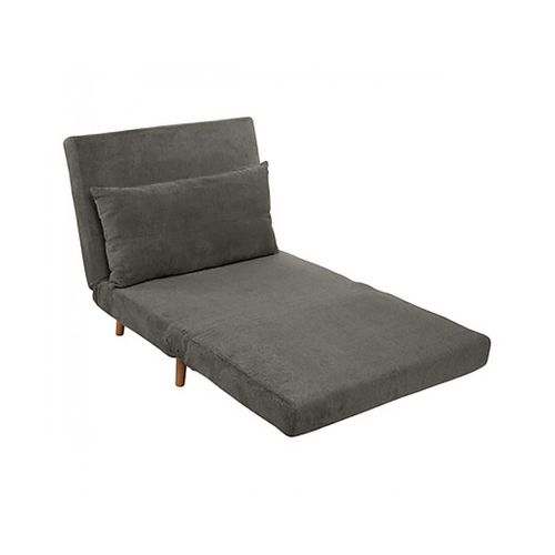 Lit Fauteuil Convertible De Couleur Grise Anthracite Avec Des Pieds En Bois