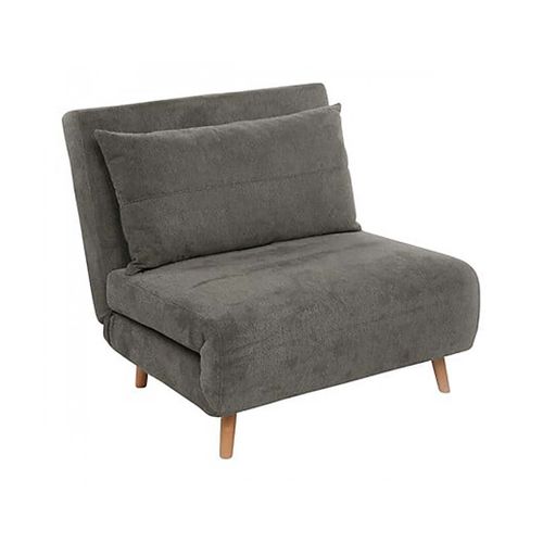 Lit Fauteuil Convertible De Couleur Grise Anthracite Avec Des Pieds En Bois