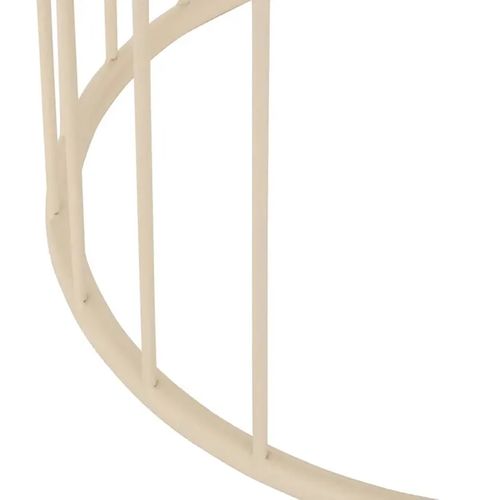 Bout De Canapé Table Café Ronde En Métal Avec Deux Plateaux, Coloris Taupe - Diamètre 36 X H. 52 Cm