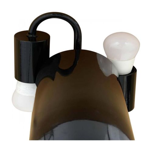 Lampe Cylindrique Haut En Verre Format Champignon, Coloris Ambre - Diamètre 33 X Hauteur 37 Cm