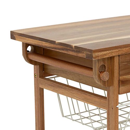 Desserte Roulante De Cuisine Avec 4 Paniers Coulissantes Et 1 Tiroir, Coloris Beige