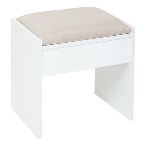 Coiffeuse Moderne Avec Miroir, 2 Tiroirs Et Compartiments Ouverts, Coloris Blanc