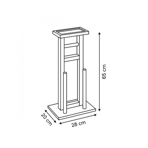 Dérouleur Papier Toilette En Bois Naturel Avec Réserve - Longueur 28 X Profondeur 20 X Hauteur 65 Cm