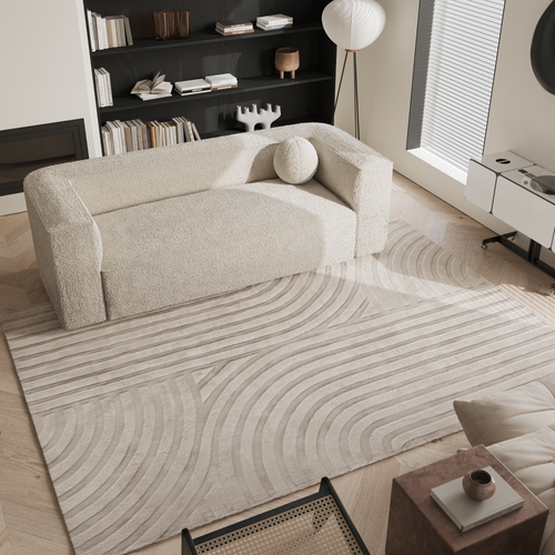 Tapis Rectangulaire  Viscose Beige 160x230cm