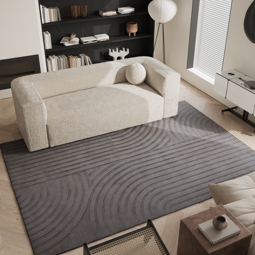 Tapis Rectangulaire  Viscose Gris Anthracite 200x300cm