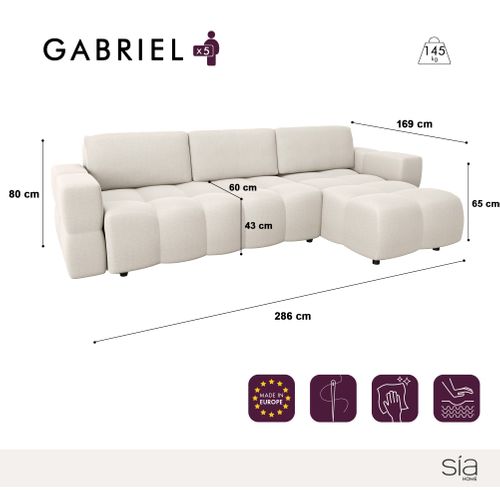 Canapé D'angle Droit Convertible Coffre 5 Places Tissu Tramé Vert