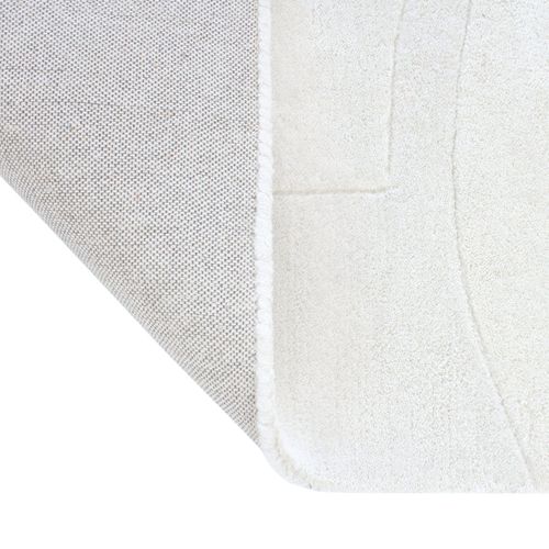 Tapis Rectangulaire En Laine 200x300cm Blanc Cassé