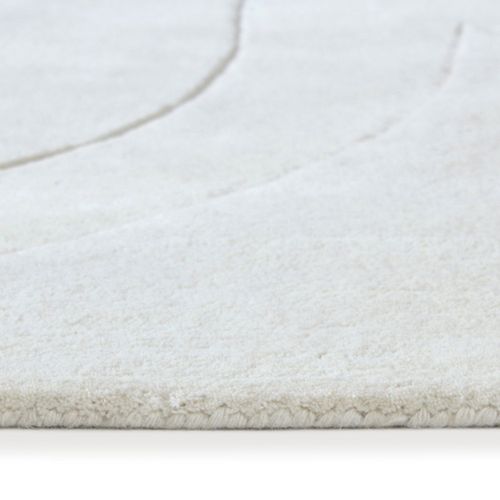 Tapis Rectangulaire En Laine 200x300cm Blanc Cassé