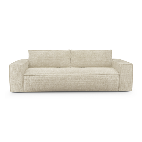 Canapé Convertible Express Dunlopillo Velours à Motifs Crème 160cm