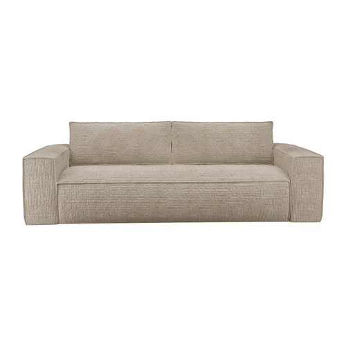 Canapé Convertible Express Dunlopillo Velours à Motifs Beige 160cm