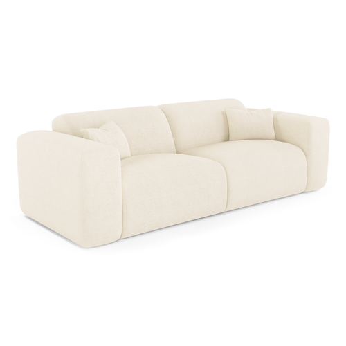 Canapé Convertible Express Dunlopillo 160cm Velours Côtelé Crème