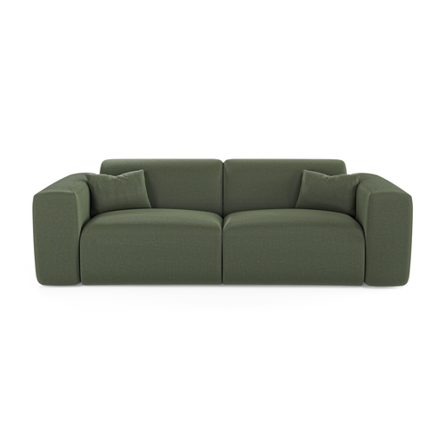 Canapé Convertible Express Dunlopillo 140cm Tissu Tramé Vert Olive