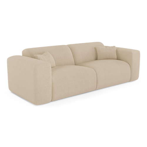 Canapé Convertible Express Dunlopillo 140cm Velours Côtelé Beige
