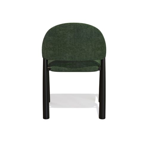 Lot De 2 Chaises Velours Texturé Kaki Et Pieds Noirs