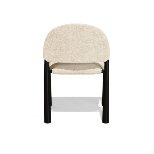 Lot De 2 Chaises Velours Texturé Beige Et Pieds Noirs