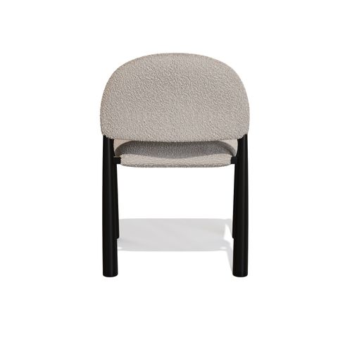 Lot De 2 Chaises Bouclette Taupe Et Pieds Noirs