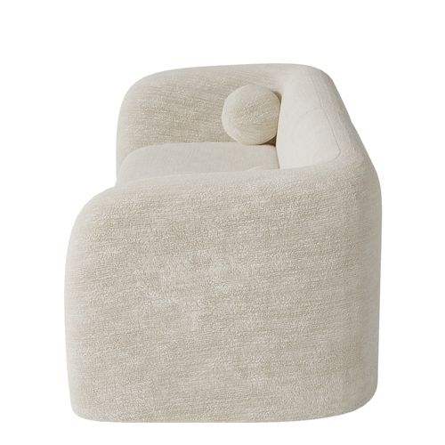 Canapé 3 Places Velours à Motifs Crème 226cm