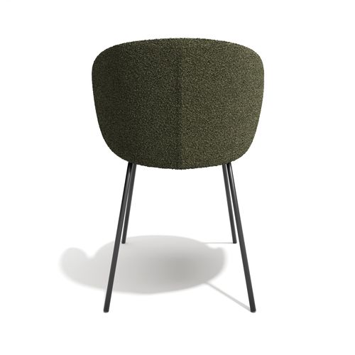 Lot De 2 Chaises Bouclette Kaki Et Pieds Noirs