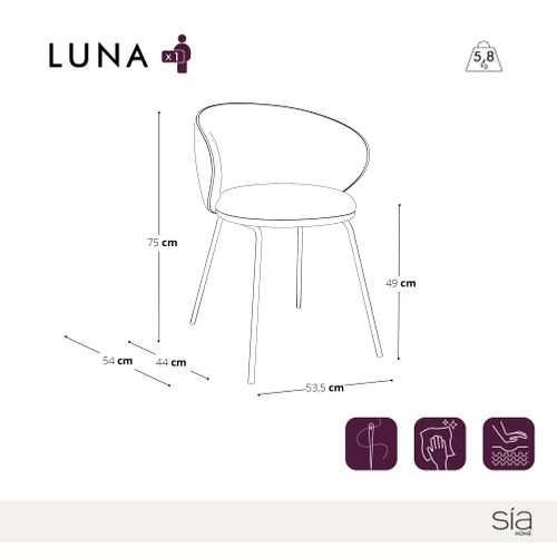 Lot De 2 Chaises Bouclette Beige Et Pieds Noirs