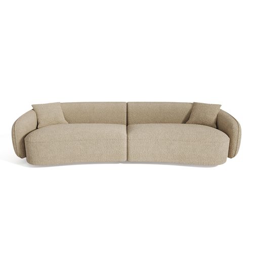 Canapé 4 Places Tissu Bouclette Beige