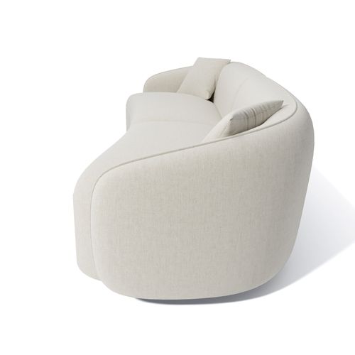 Canapé 4 Places Tissu Tramé Touché Doux Crème