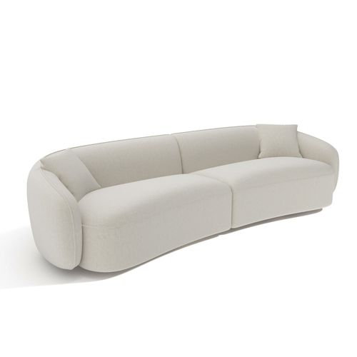 Canapé 4 Places Tissu Tramé Touché Doux Crème