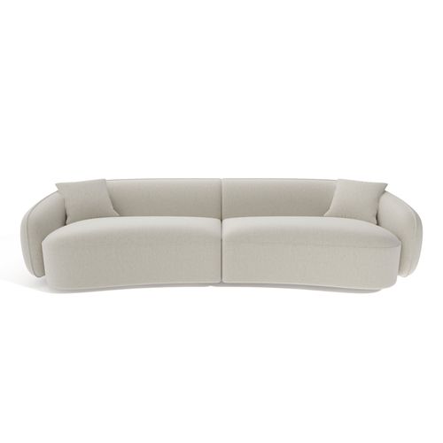 Canapé 4 Places Tissu Tramé Touché Doux Crème