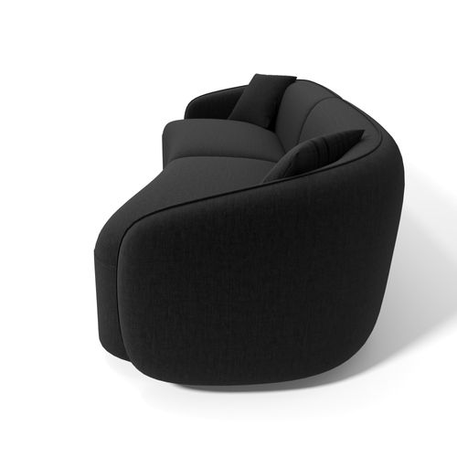 Canapé 4 Places Tissu Tramé Touché Doux Noir