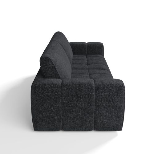 Canapé 4 Places Velours Chenillé Anthracite Foncé